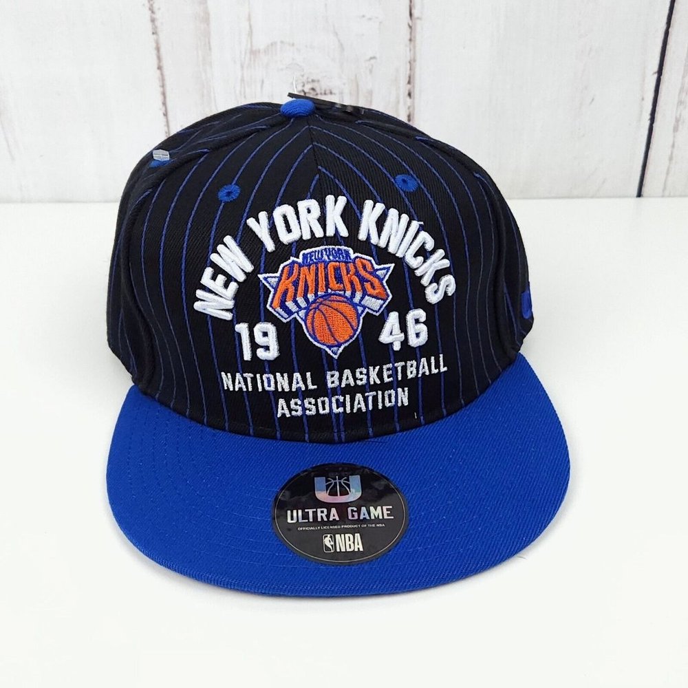 New York Knicks Ultra Game NBA Black Pinstripe 1946 Snapback Adjustable Hat